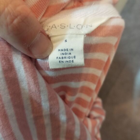 Caslon Pink & White Striped Hoodie Size Small - Picture 5 of 5